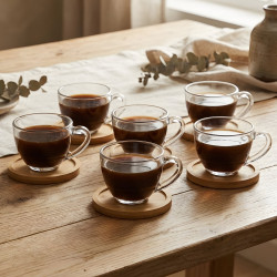 Coffee Cup and Saucer Set - 6 Pcs